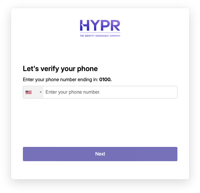 Contact screen: Let's verify your phone, with the country picker and the phone number field