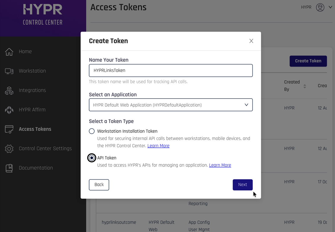 Create token - permissions