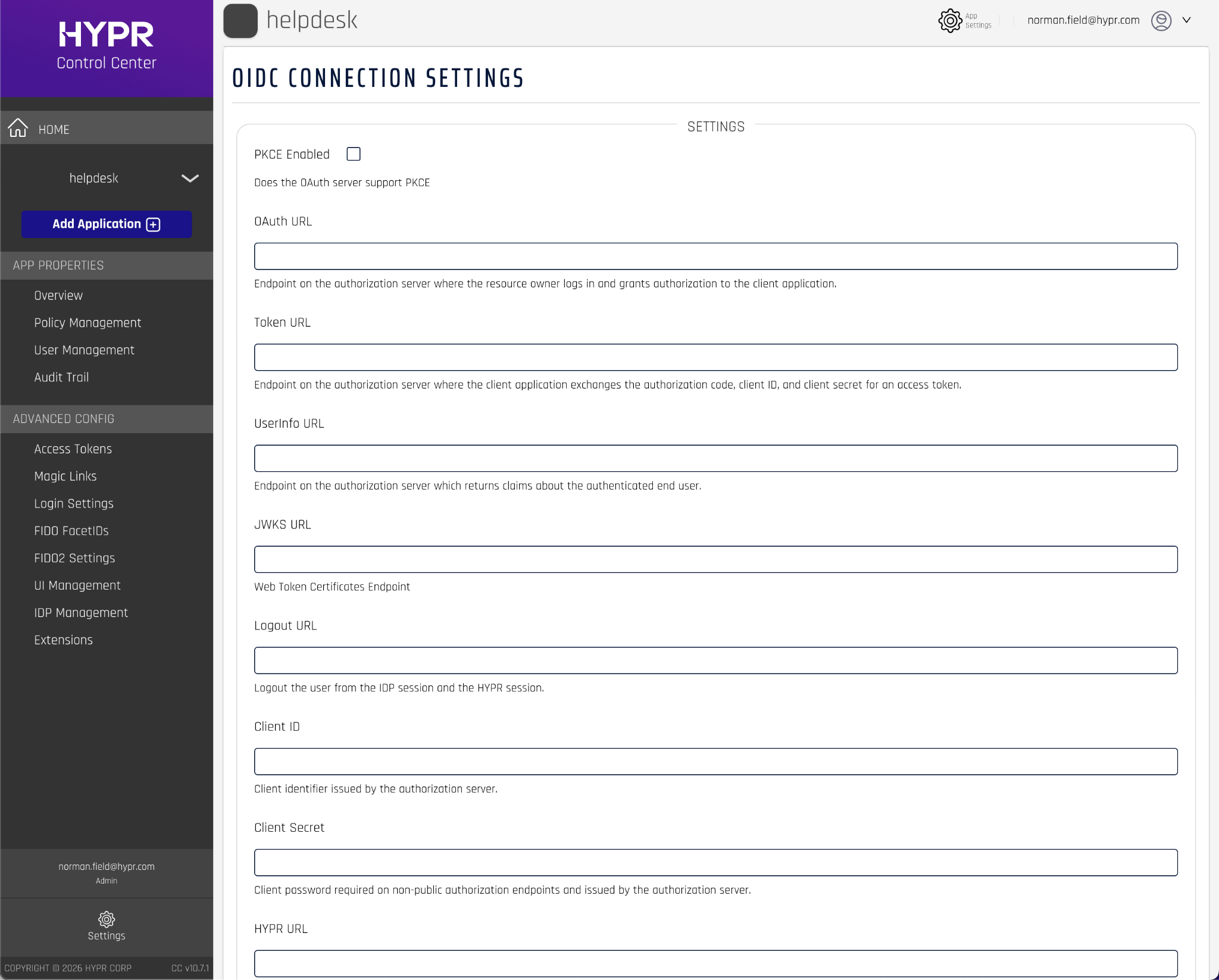 OIDC URL configuration