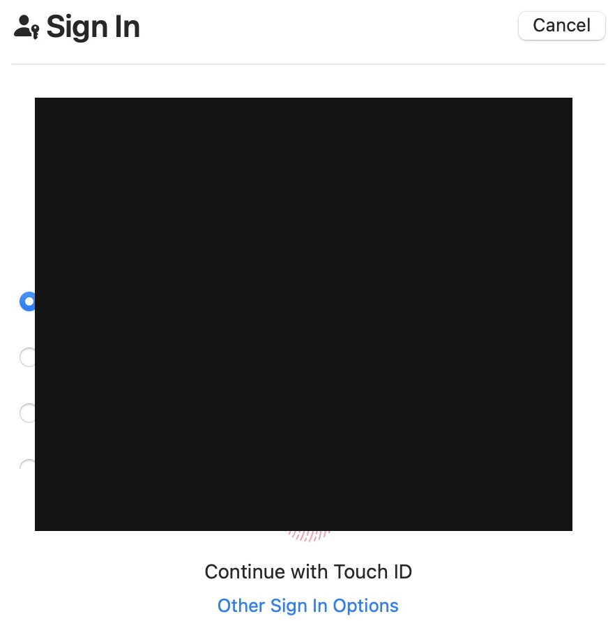 Safari authentication user experience