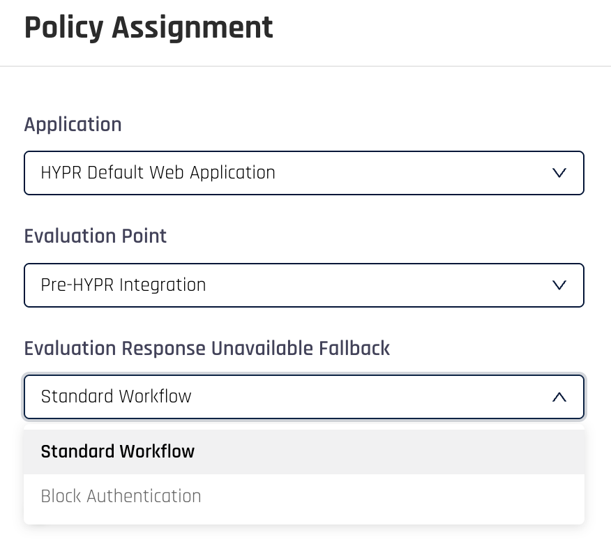 Assignment behavior selection