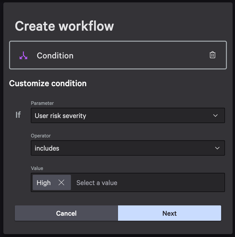 Condition configuration