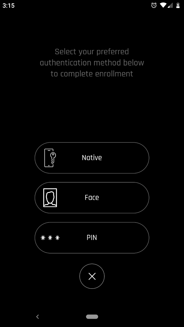 Select authentication method