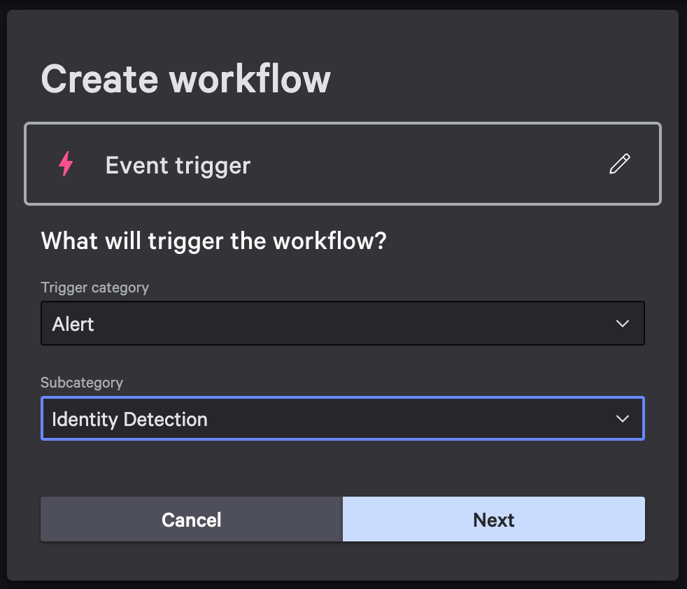 Configure event trigger