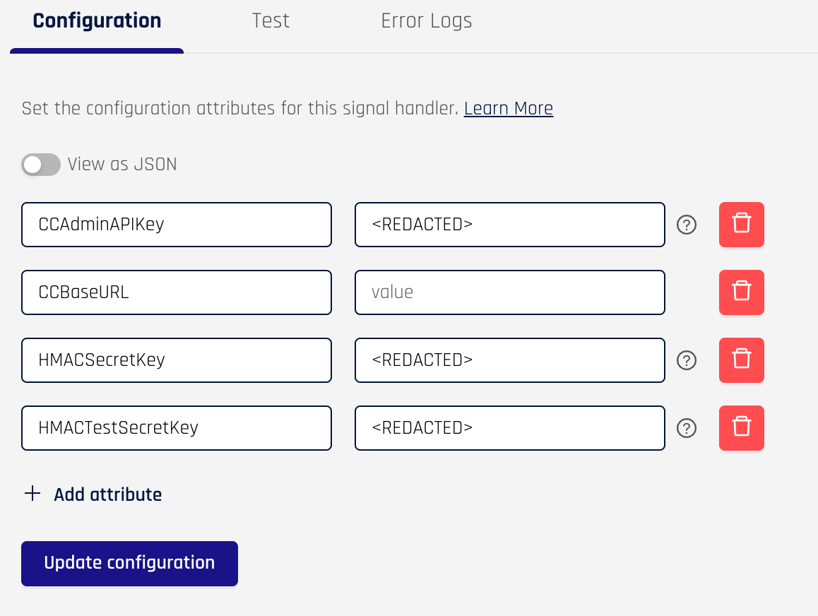 Configuration parameters