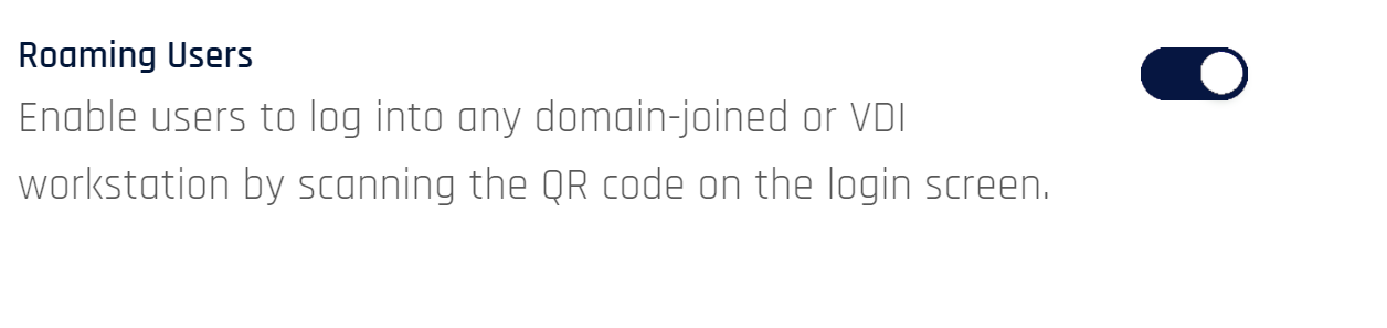 Roaming users setting