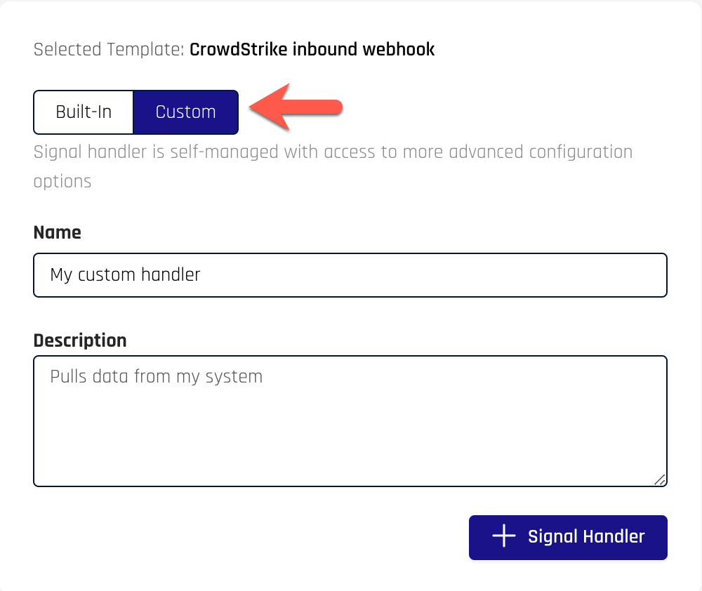 Signal handler configuration
