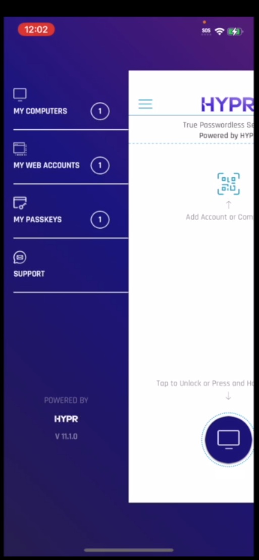 My Passkeys in HYPR app